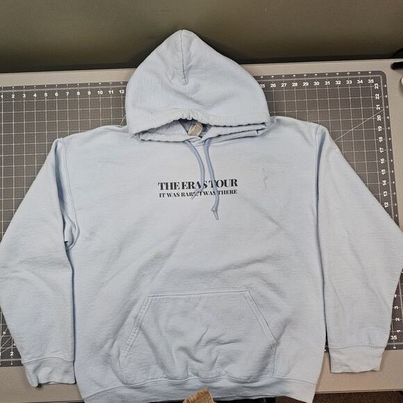 Taylor Swift Hoodie Large Blue The Eras Tour Pop Concert Music Swifty Band Y2K - Picture 1 of 13